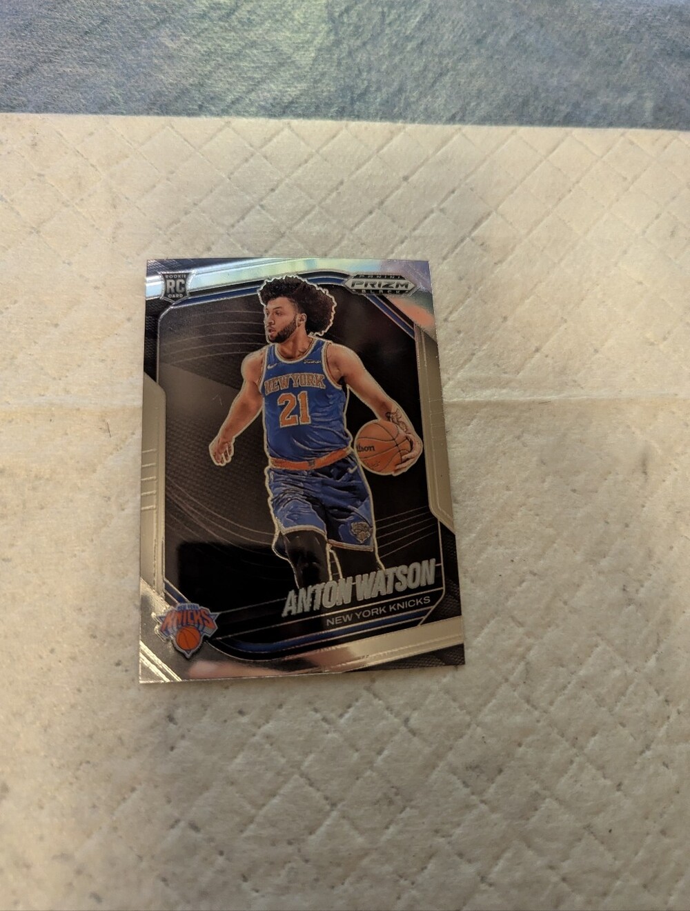 Anton Watson New York Knicks Basketball Trading Card - Blue Jersey Holo Card
